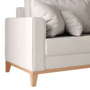 Sofá 3 Lugares Beny Base de Madeira Linho Madeira Deccor Linho Cru