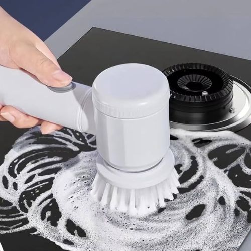 Escova Elétrica de Limpeza 5 em 1 Praticidade e Eficiência para Sua Cozinha e Banheiro