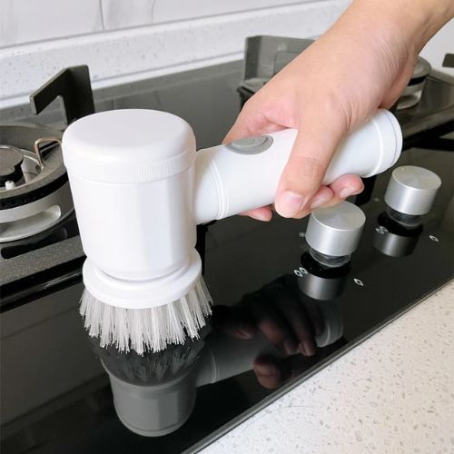 Escova Elétrica de Limpeza 5 em 1 Praticidade e Eficiência para Sua Cozinha e Banheiro
