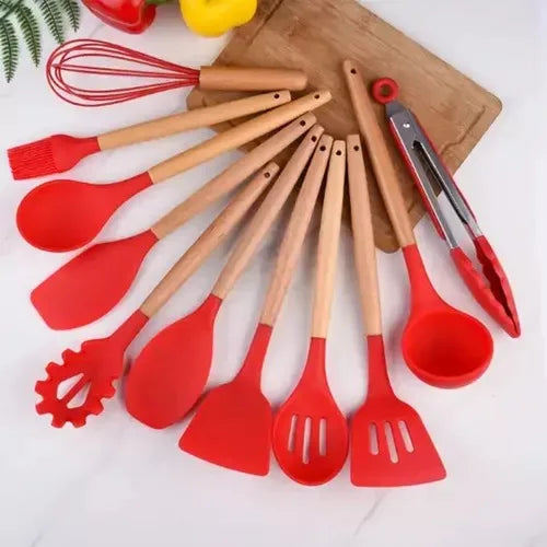 Kit de Colheres de Silicone para Cozinha – 12 Peças