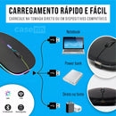Mouse Sem Fio Recarregável Wireless Optico Led Rgb 2.4ghz Bluetooth Ergonômico Sem Fio Para Pc Desktop Notebook Tablet Smartphone Casenn Preto