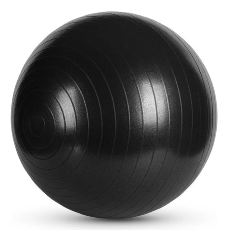 Bola Pilates Suiça Yoga Abdominal Gym Ball 55cm Bomba Cor Preto