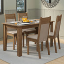 Sala De Jantar Mesa Tampo Madeira 4 Cadeiras Ellen Madesa Rb Cor Crema Com Bege MDJA0401807QBE