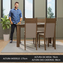 Sala De Jantar Mesa Tampo Madeira 4 Cadeiras Ellen Madesa Rb Cor Crema Com Bege MDJA0401807QBE