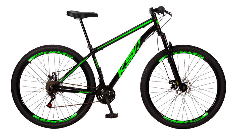 Bicicleta Aro 29 Aço Carbono Ksvj Freios Disco Suspensão 21v