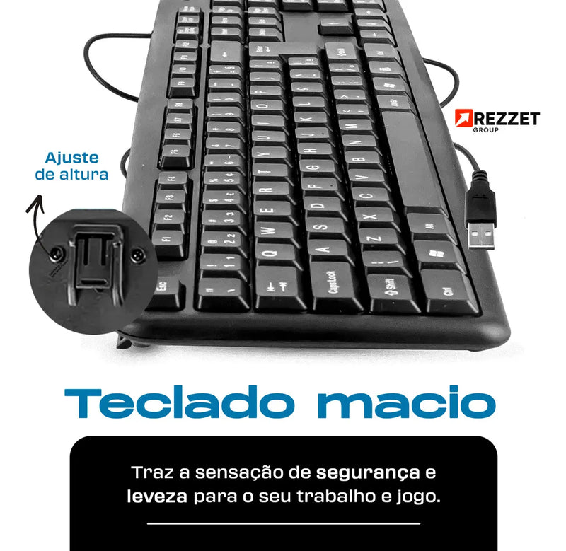Teclado Bahrein Para Pc Computador Notebook Com Fio Português Brasil Cor Preto
