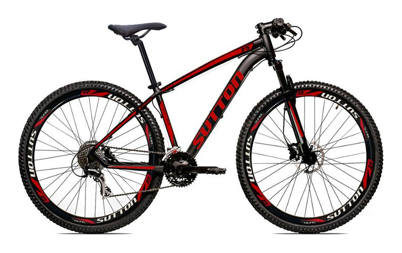 Bicicleta Aro 29 Sutton New Shimano 27v Freio Hidráulico Cor Preto/Vermelho Tamanho do quadro 19