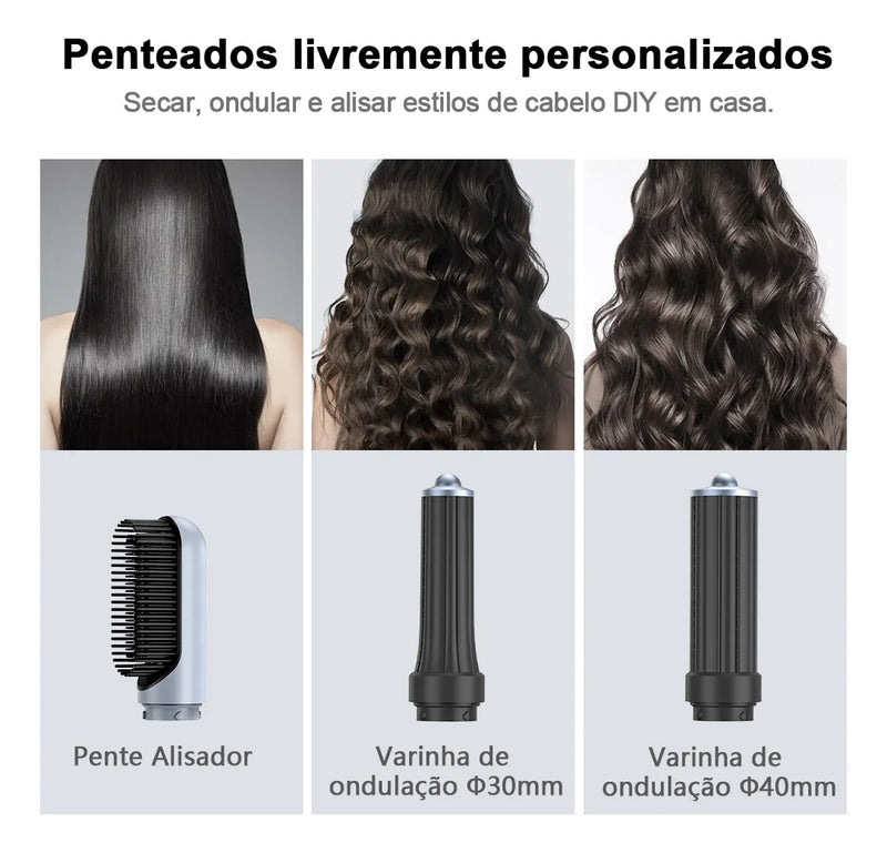 Secador De Cabelo Com 5 Em 1 Escova Hot Air Styler 110-220v
