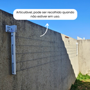 Varal Articulado de Parede Dws em Aço Reforçado - Preto ou Branco, 5 Cordas, Kit com 21m de Corda, Parafusos e Buchas