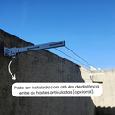 Varal Articulado de Parede Dws em Aço Reforçado - Preto ou Branco, 5 Cordas, Kit com 21m de Corda, Parafusos e Buchas