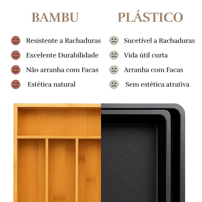 Porta Talheres Imperiale: Organizador Expansível de 7 Divisorias