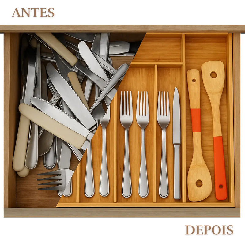 Porta Talheres Imperiale: Organizador Expansível de 7 Divisorias