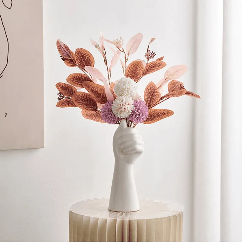 Vaso Decorativo para Sala de Cerâmica para Mesa Mão - Decoração