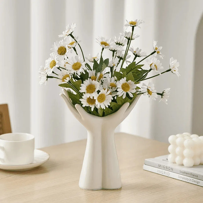 Vaso Decorativo para Sala de Cerâmica para Mesa Mão - Decoração