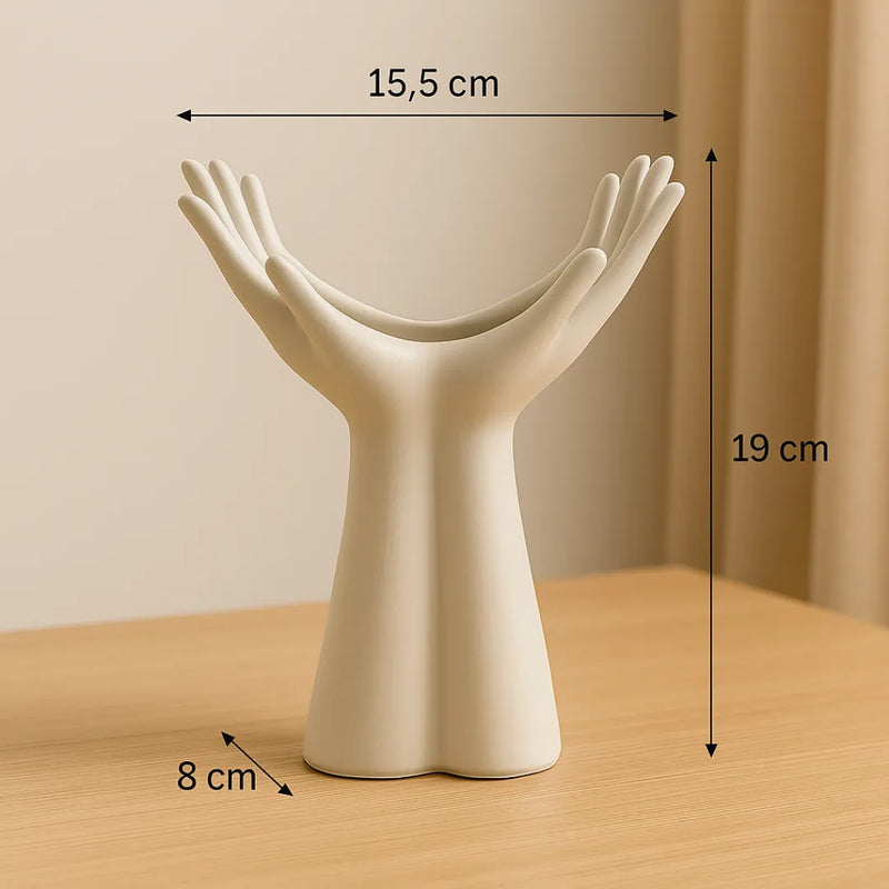Vaso Decorativo para Sala de Cerâmica para Mesa Mão - Decoração
