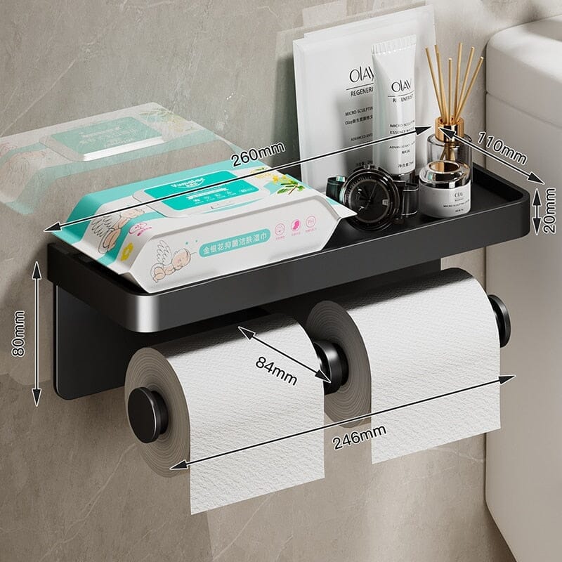 Porta Papel Higiênico em Alumínio Duplo Design & Casa