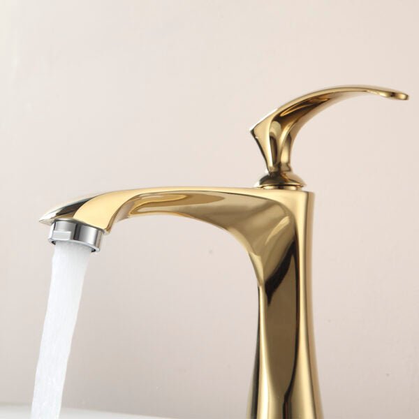 Torneira para Banheiro Dourada Água Fria - Linha Lusso