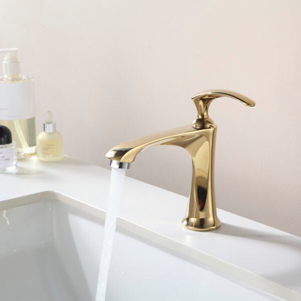 Torneira para Banheiro Dourada Água Fria - Linha Lusso